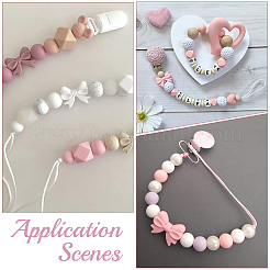 18Pcs 3 Styles Bowknot Food Grade Silicone Beads&nbsp;SIL-SC0003-16
