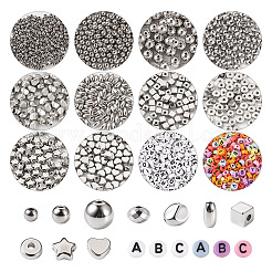 1550Pcs 12 Style Plating ABS & CCB Plastic Beads&nbsp;FIND-TA0002-43