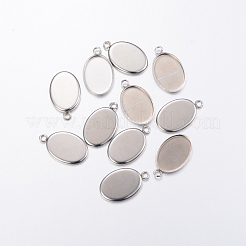 Tarnish Resistant 304 Stainless Steel Pendant Cabochon Settings&nbsp;STAS-H383-12P