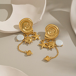 Starfish & Sun & Heart 304 Stainless Steel Dangle Earrings&nbsp;TJ5703