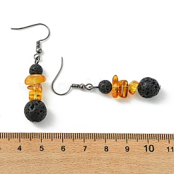 3 Pairs 3 Styles Natural Gemstone Beaded Dangle Earrings&nbsp;EJEW-JE07091