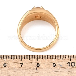 304 Stainless Steel Micro Pave Cubic Zirconia Finger Rings&nbsp;RJEW-D336-08G