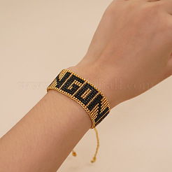 Glass Seed Beaded Braided Bead Bracelets for Women Men&nbsp;HA3272