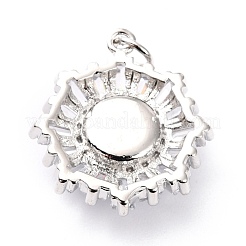 Brass Micro Pave Cubic Zirconia Pendants&nbsp;ZIRC-O044-21B-P