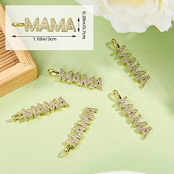 5Pcs Brass Micro Pave Clear Cubic Zirconia Pendants&nbsp;ZIRC-SZ0005-26G