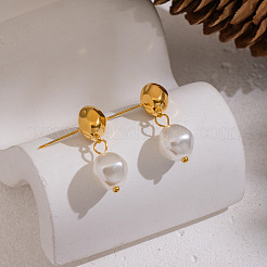 Oval 304 Stainless Steel Dangle Stud Earrings&nbsp;NE0057