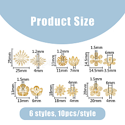 120Pcs 12 Styles 304 Stainless Steel Fancy Bead Caps&nbsp;STAS-DC0014-97