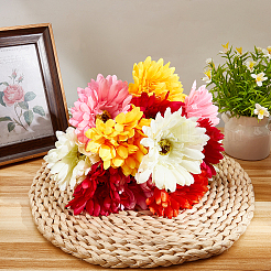 15Pcs 5 Colors Cloth & Flocking Artificial Chrysanthemum Flower&nbsp;FIND-WR0001-79