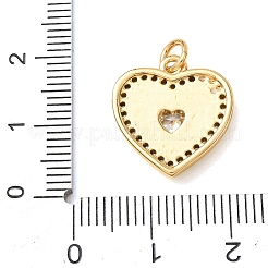 Brass Micro Pave Clear Cubic Zirconia Pendants&nbsp;KK-CBA0009-08G