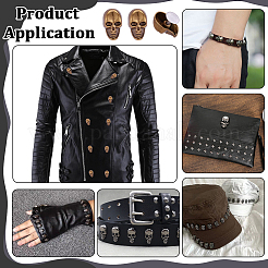 50Pcs Skull Alloy Rivets&nbsp;FIND-PH0062-02AG