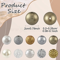 50Pcs 10 Styles Transparent Resin Rhinestone Graduated Beads&nbsp;RESI-YW0004-41