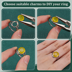 1Pc Rhodium Plated 925 Sterling Silver Adjustable Ring Components&nbsp;FIND-PH0023-51