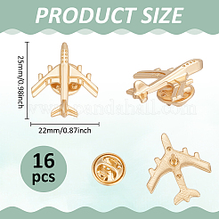 16Pcs Airplane Alloy Brooches for Backpack Clothes&nbsp;JEWB-PH0001-45KCG
