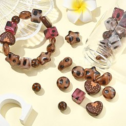 35Pcs 7 Styles Leopard Print Opaque Acrylic Beads&nbsp;FIND-CJ0004-40