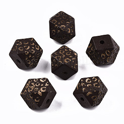 Painted Natural Wood Beads&nbsp;WOOD-T021-51C-M