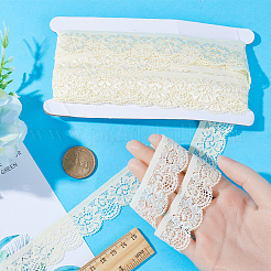 10 Yards Polyester Elastic Lace Trim&nbsp;OCOR-WH0086-04B