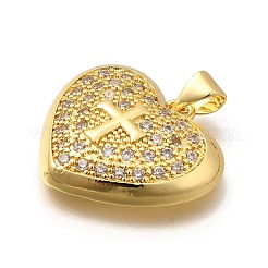 Rack Plating Brass Micro Pave Cubic Zirconia Pendants&nbsp;KK-L226-001G-03