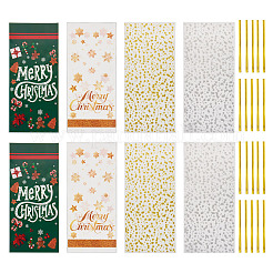 100Pcs 4 Styles Christmas Theme OPP Cellophane Candy Packaging Bags&nbsp;ABAG-TA0002-08