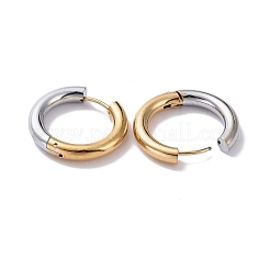 Two Tone 304 Stainless Steel Hinged Hoop Earrings for Women&nbsp;LS-EJEW-A073-01D