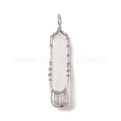 Copper Wire Wrapped Natural Selenite Big Pendants&nbsp;KK-E086-01P