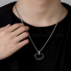 2Pcs 304 Stainless Steel Interlocking Ring Pendants&nbsp;STAS-LP0002-84B