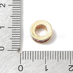 Brass Micro Pave Cubic Zirconia European Beads&nbsp;CU-CBA389D-05G-02