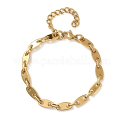 304 Stainless Steel Coffee Bean Chain Bracelets for Women&nbsp;BJEW-F536-11G