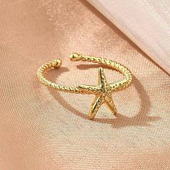 Brass Cuff Rings for Women&nbsp;RJEW-C123-08E-G