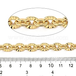 Brass Textured Flat Round Link Chains&nbsp;CHC-C014-28G