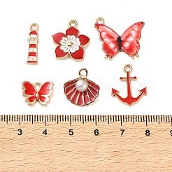 Red Alloy Enamel Pendants&nbsp;AL-CBADB2B-18G