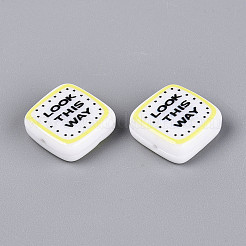 Printed Opaque Resin Beads&nbsp;RESI-N043-10C