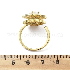 Sunflower Rotatable Open Cuff Rings for Women&nbsp;RJEW-S402-09G