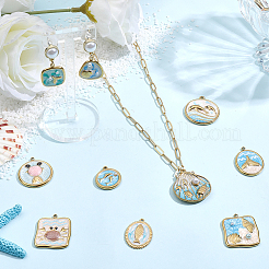 10Pcs 10 Styles 304 Stainless Steel Enamel Pendants&nbsp;STAS-SC0021-21