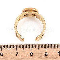 Hollow Star 304 Stainless Steel Open Cuff Ring Components&nbsp;STAS-F366-07B-G