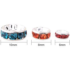 Brass Grade A Rhinestone Rondelle Spacer Beads&nbsp;KK-PH0010-24S-NF