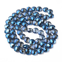 Electroplate Transparent Glass Beads Strands&nbsp;EGLA-N002-38-F03