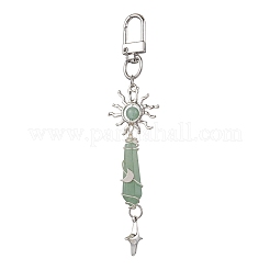 5Pcs Bullet Natural Lapis Lazuli & Green Aventurine & Amethyst & Quartz Crystal & Rose Quartz & Yellow Jade Pendant Decoration&nbsp;HJEW-JM03056
