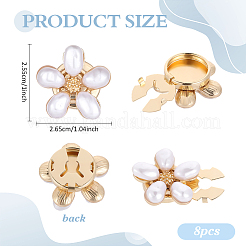 8Pcs Flower Alloy Resin Cufflinks&nbsp;FIND-PH0038-20