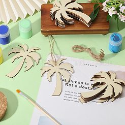 10Pcs Coconut Tree DIY Painting Materials Wood Pendants Set&nbsp;DIY-WH0759-19