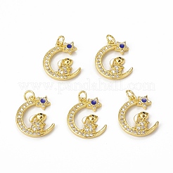 Brass Micro Pave Cubic Zirconia Pendants&nbsp;KK-E068-VB008