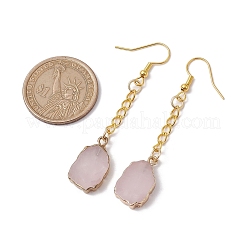 Nuggets Natural Rose Quartz Dangle Earrings&nbsp;EJEW-JE05683-02
