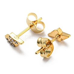 PVD Vacuum Plating 304 Stainless Steel Stud Earrings with Rhinestone for Women&nbsp;STAS-D087-20G