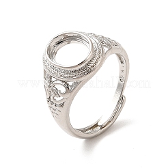 Adjustable Brass Ring Components&nbsp;KK-D085-10P