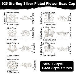 70Pcs 7 Style Brass Bead Caps&nbsp;KK-BBC0003-55