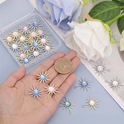 24Pcs 6 Styles Rack Plating Alloy Pendants&nbsp;FIND-CA0008-01