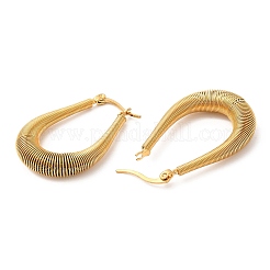 304 Stainless Steel Wire Wrap Teardrop Hoop Earrings&nbsp;EJEW-M221-07G
