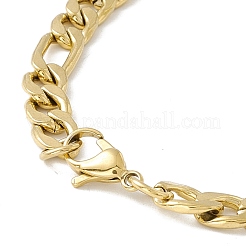 PVD Vacuum Plating 304 Stainless Steel Figaro Chains Bracelet for Men Women&nbsp;STAS-E001-07G