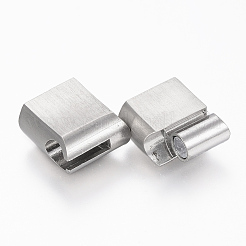 Tarnish Resistant 304 Stainless Steel Magnetic Clasps with Glue-in Ends&nbsp;X-STAS-F131-05P
