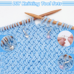 Glass and 201 Stainless Steel Pendant Locking Stitch Markers&nbsp;HJEW-NB00185