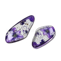 4Pcs Transparent Epoxy Resin Butterfly Wings Pendants&nbsp;RESI-C057-07C